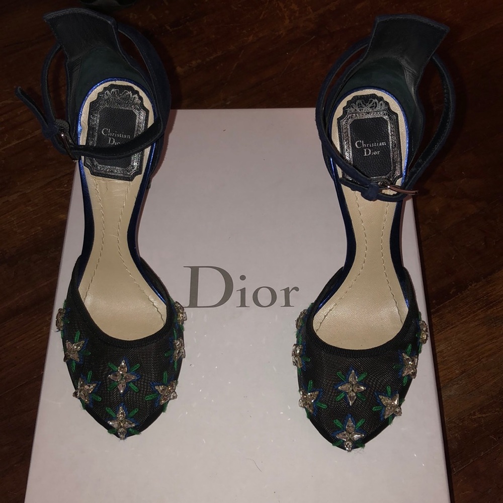 Dior suede mesh heels